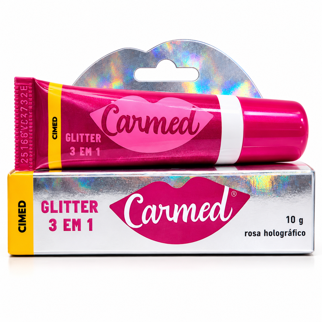 Carmed Lip GLoss -  Rosa Holográfico Glitter