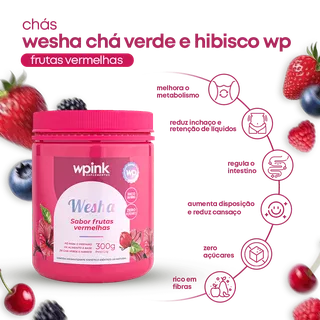 Wesha chá verde e hibisco Wpink - 300g